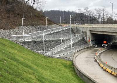 Multi-pedestrian and Soil Slope Wall